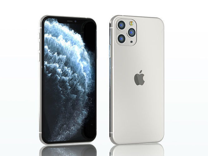 iPhone 11 pro max silver 3D model