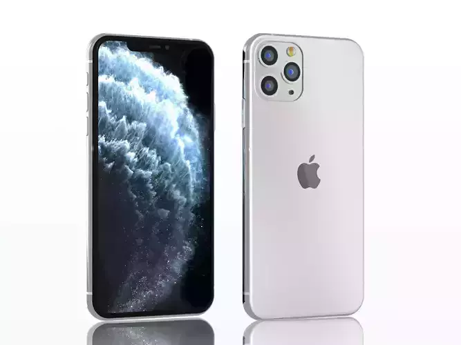 iPhone 11 pro max silver 3D model