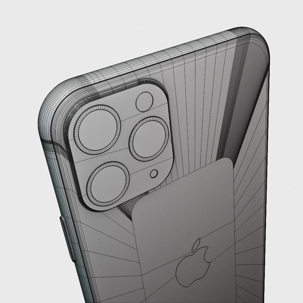 iPhone 11 pro max silver 3D model_8