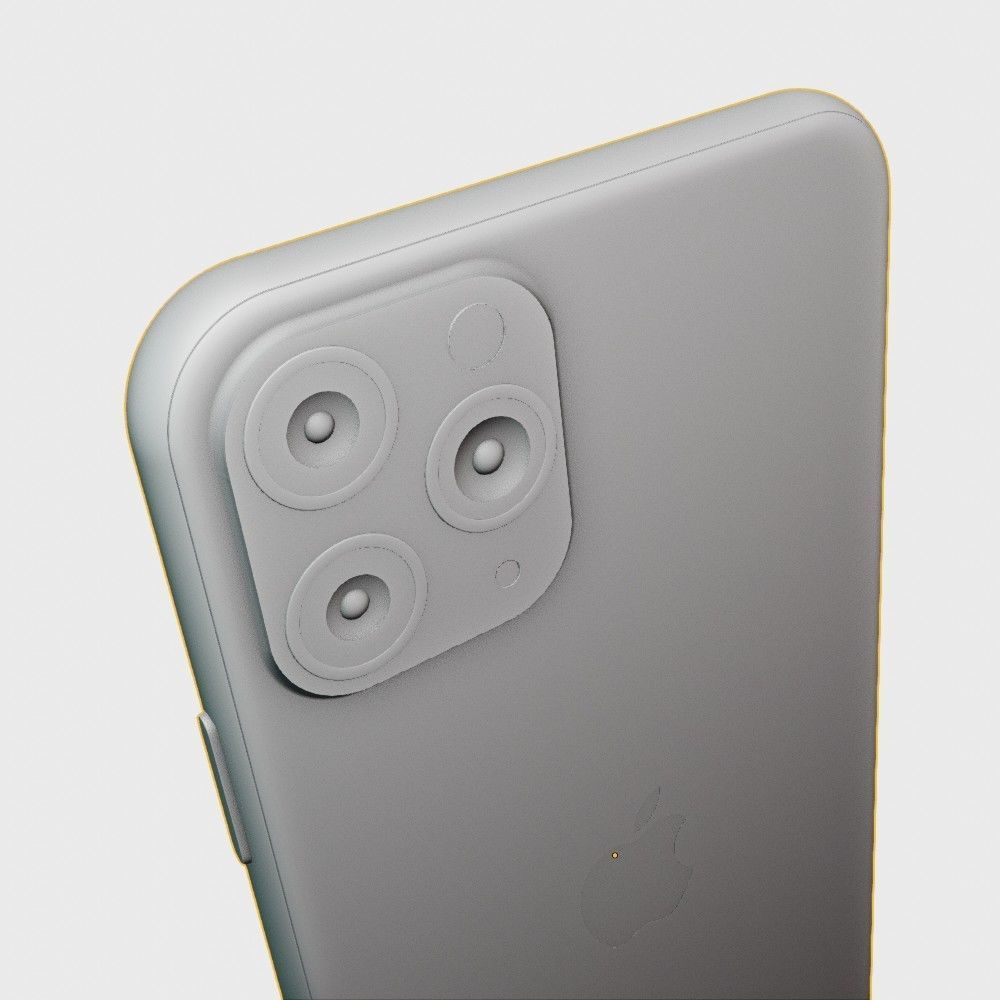 iPhone 11 pro max silver 3D model_7