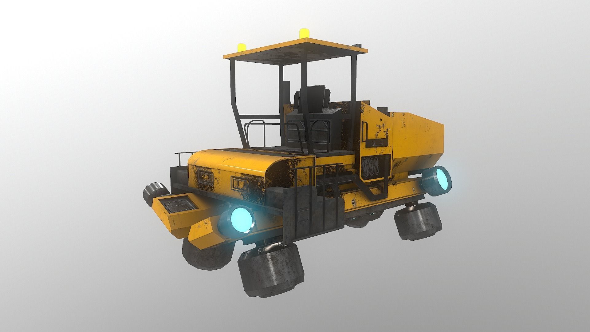 Cyberpunk Work Machines 01 Low-poly 3D model_4