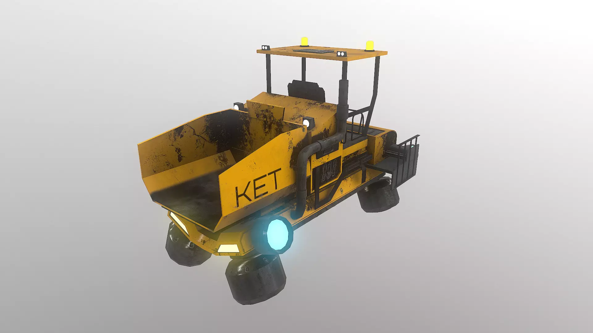 Cyberpunk Work Machines 01 Low-poly 3D model_0