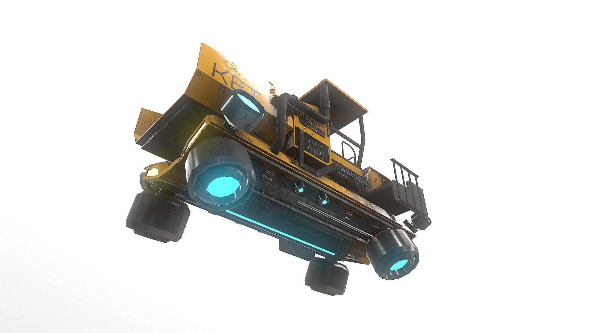 Cyberpunk Work Machines 01 Low-poly 3D model_2