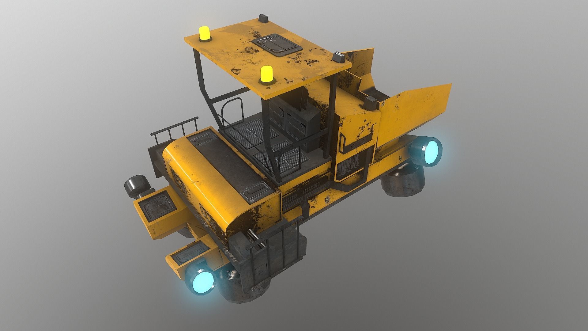 Cyberpunk Work Machines 01 Low-poly 3D model_11