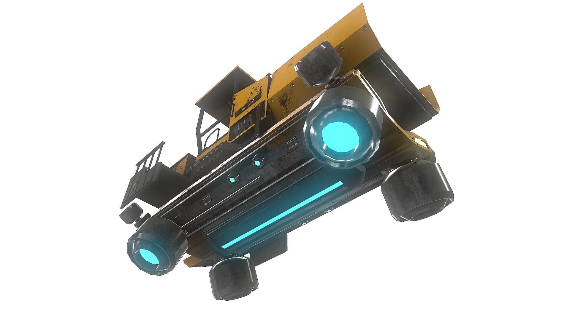 Cyberpunk Work Machines 01 Low-poly 3D model_6