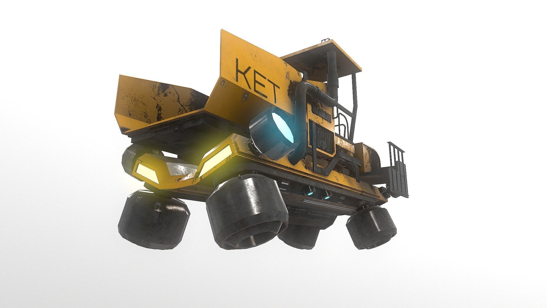 Cyberpunk Work Machines 01 Low-poly 3D model_8