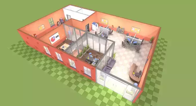 Low Poly Modular Office Pack