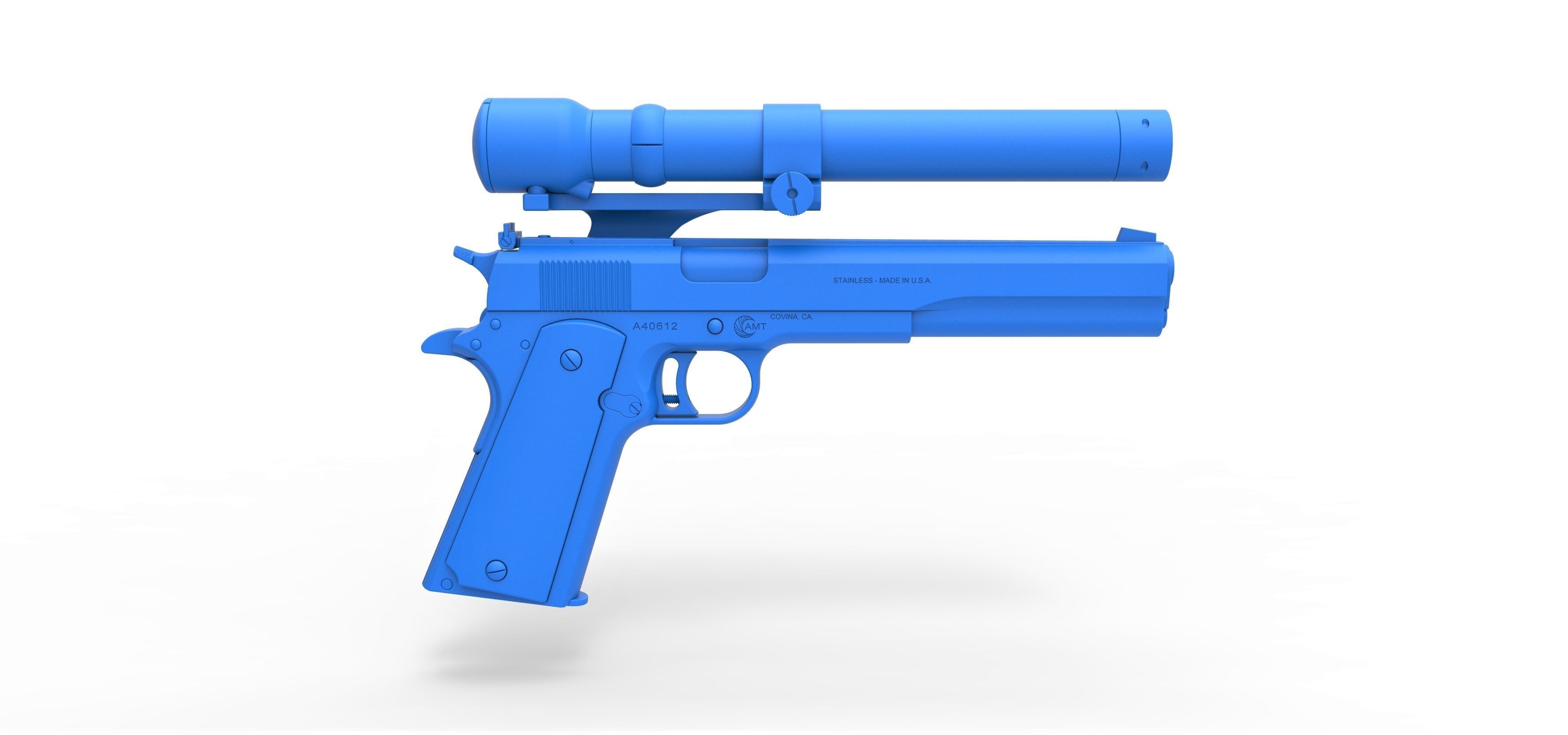 Pistol AMT Hardballer Long Slide from the movie Terminator 1984 3D model_24