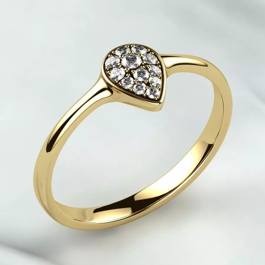 Cute Gold Ring 3D print model