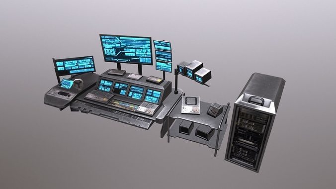 Scifi Control Desk Low-poly 3D model