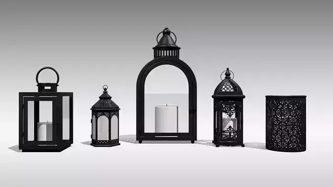 Metal Lanterns 3D Model Collection