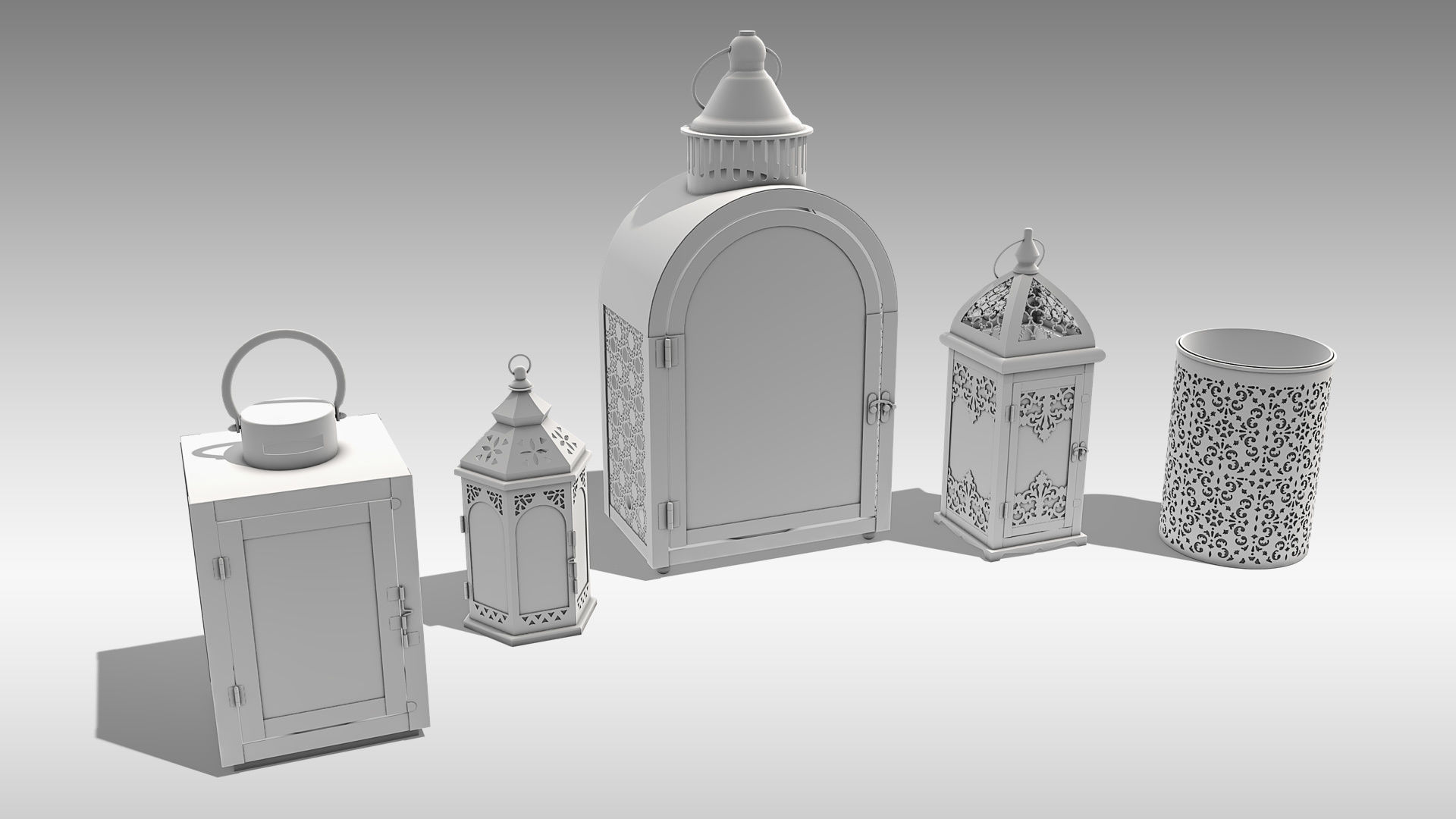 Metal Lanterns 3D Model Collection_9