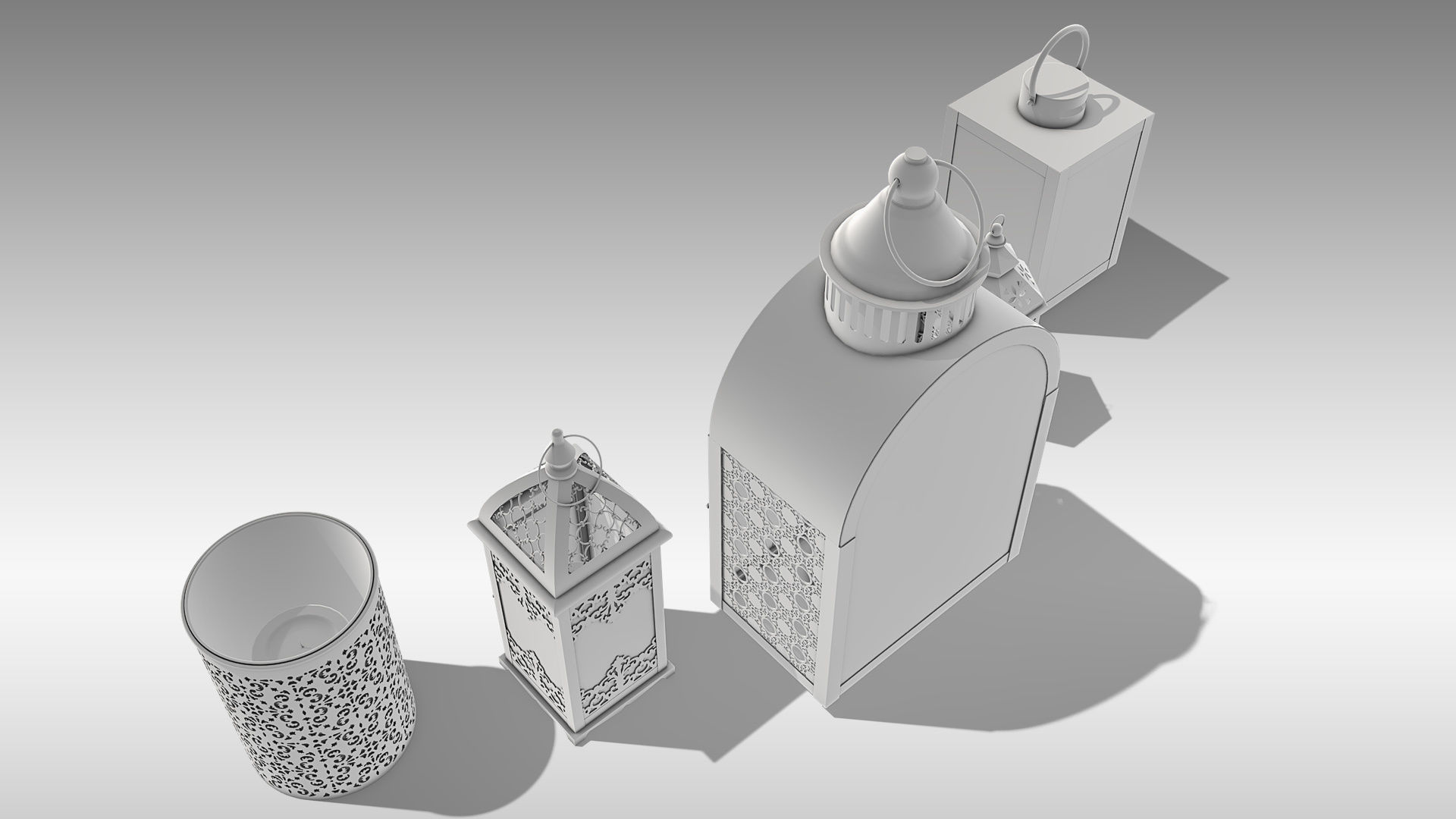 Metal Lanterns 3D Model Collection_11