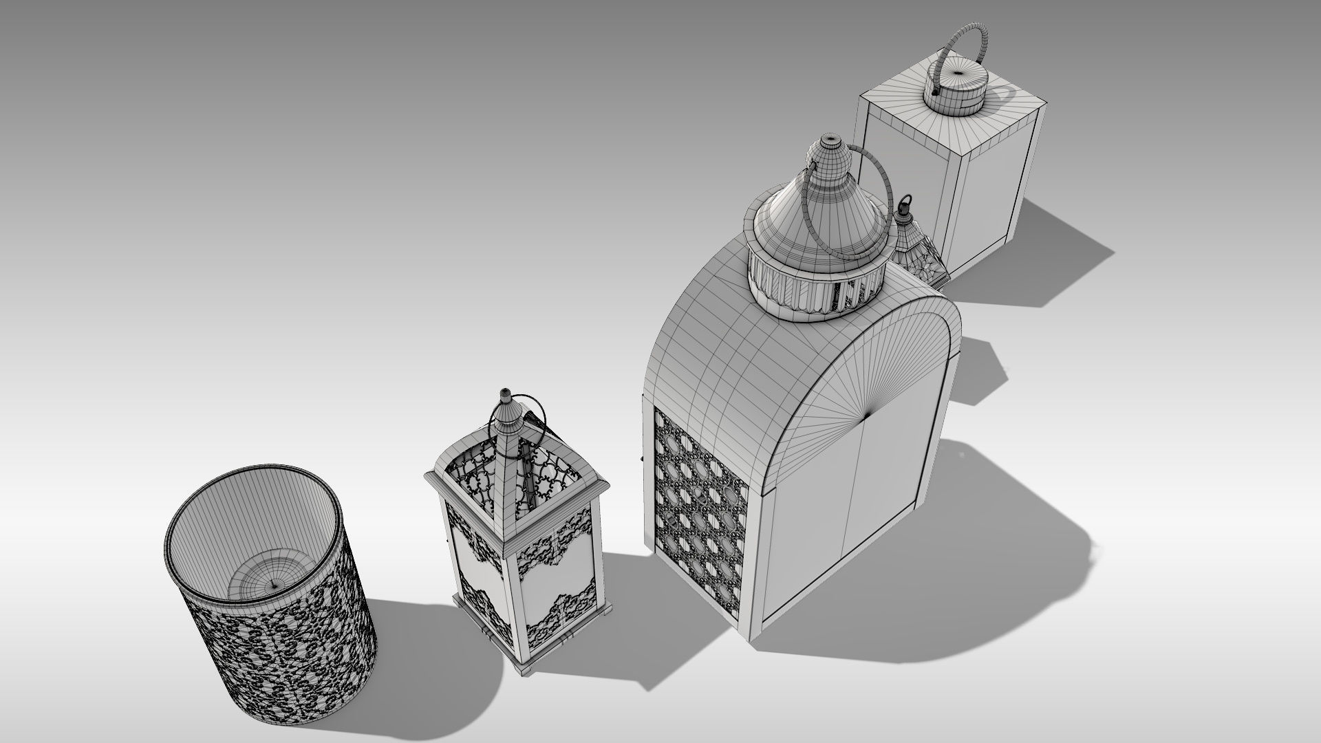 Metal Lanterns 3D Model Collection_12