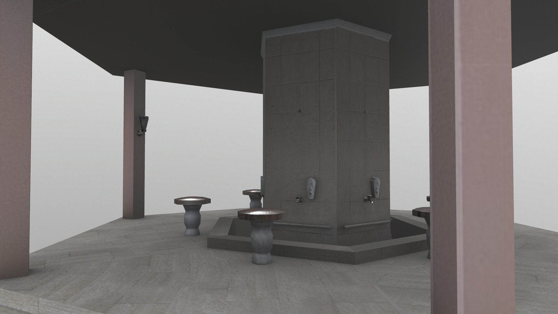 Fourtain Shack Low-poly 3D model_15