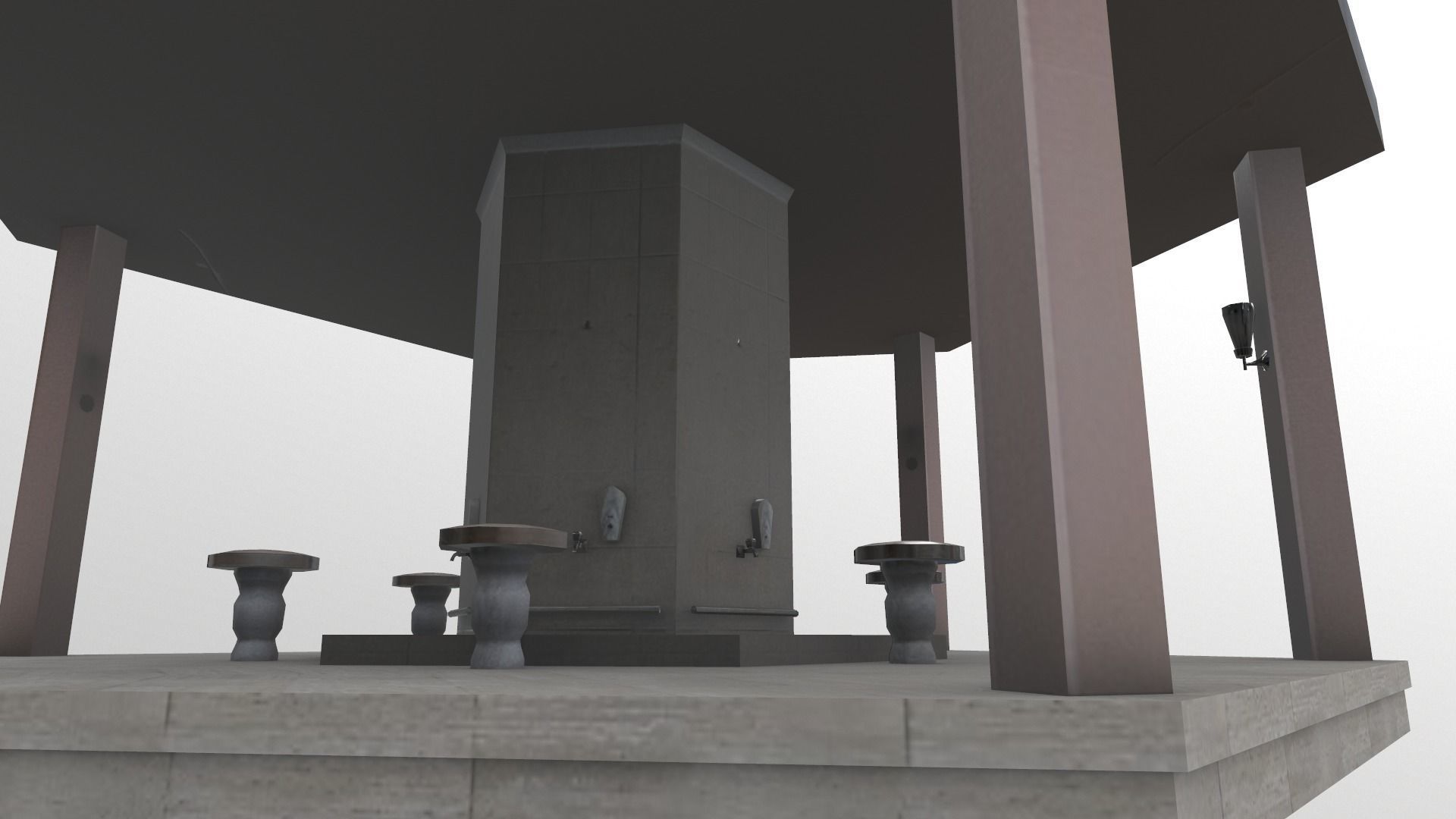 Fourtain Shack Low-poly 3D model_20