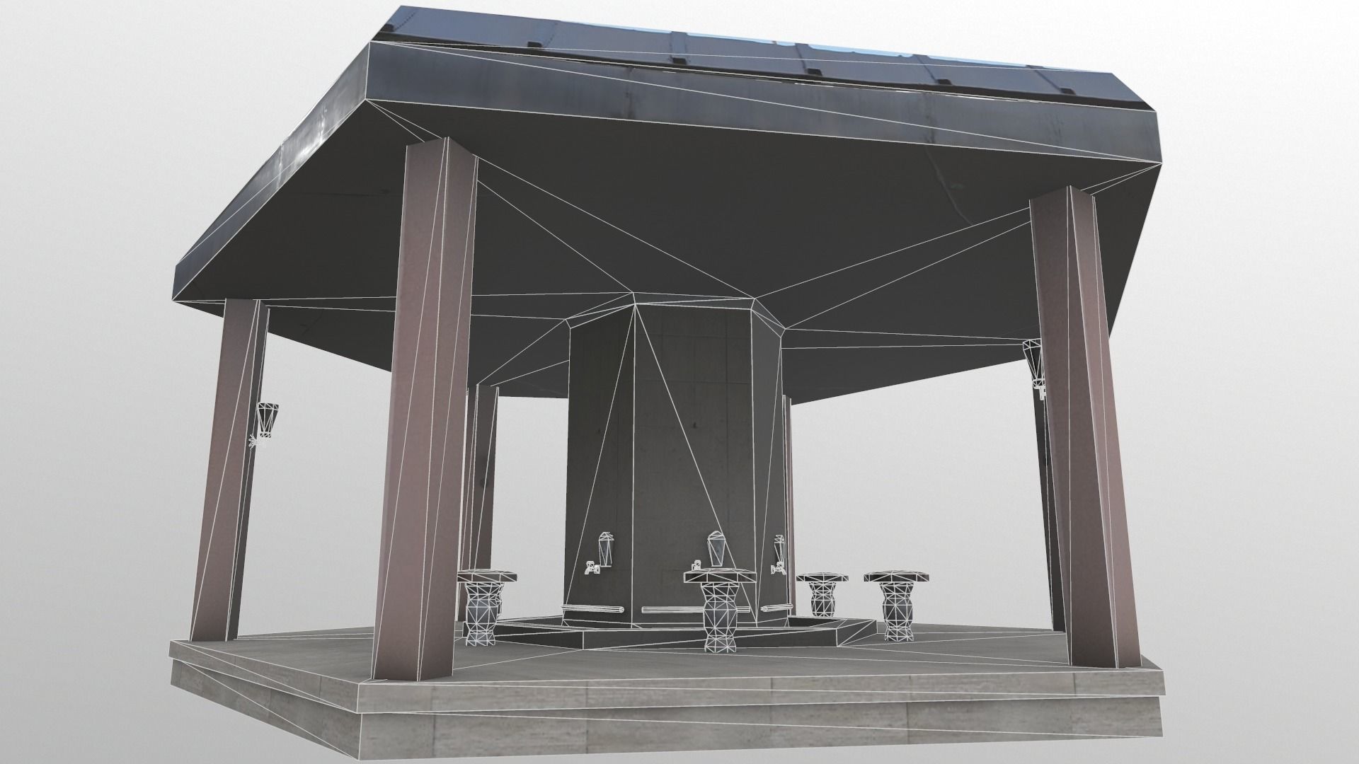 Fourtain Shack Low-poly 3D model_13