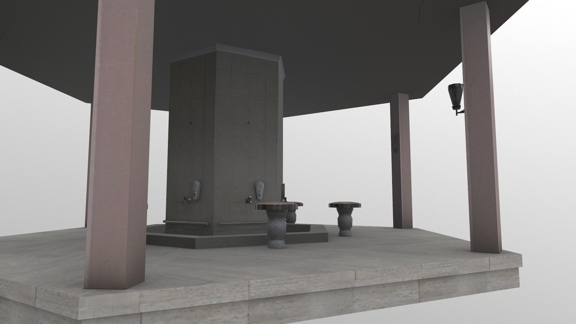 Fourtain Shack Low-poly 3D model_19