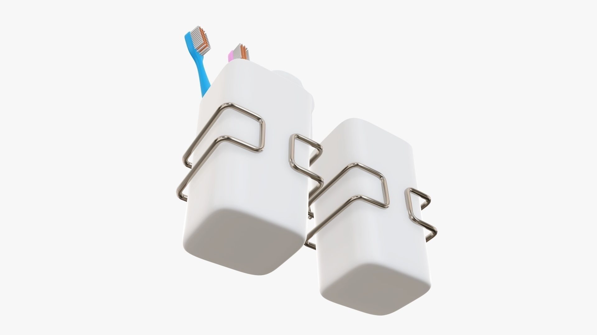 Toothbrush set paste cups holder 3D model_4