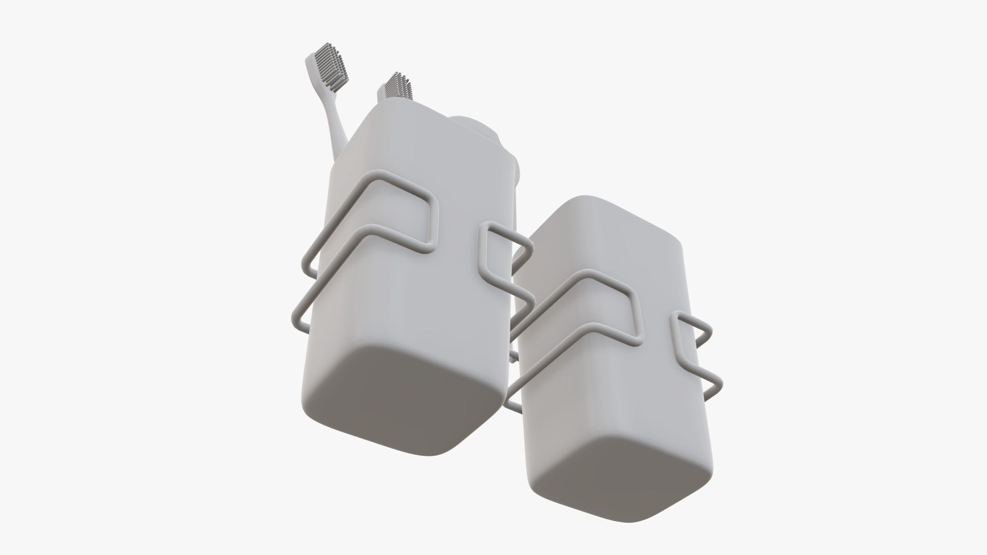 Toothbrush set paste cups holder 3D model_9