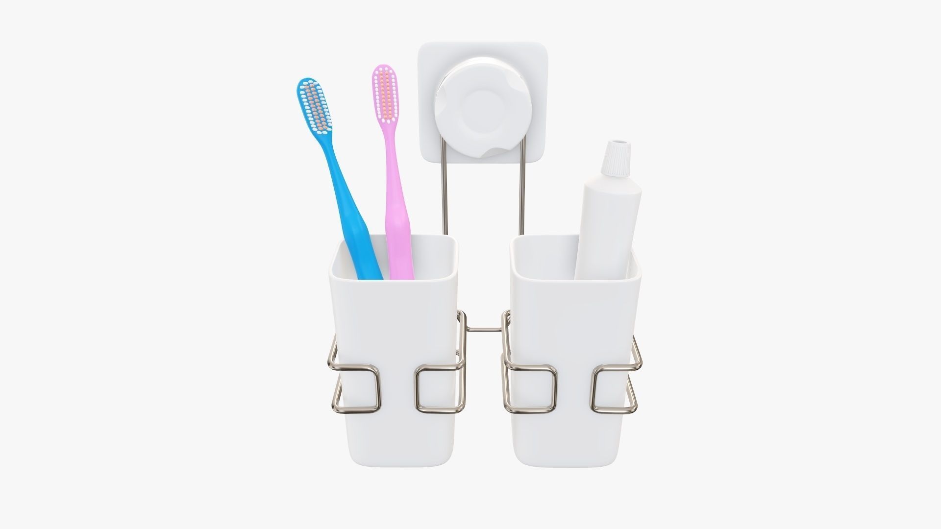 Toothbrush set paste cups holder 3D model_1