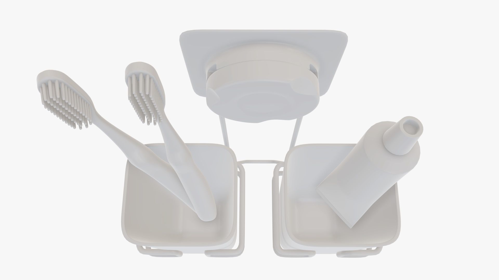 Toothbrush set paste cups holder 3D model_7