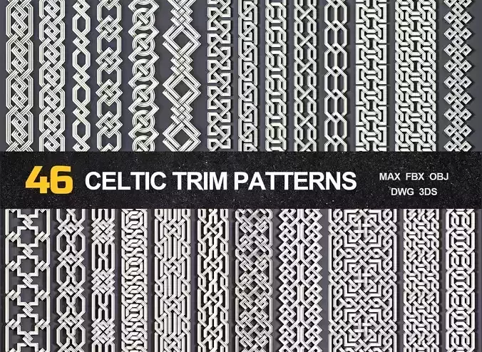 46 Celtic Trim Patterns 3D model