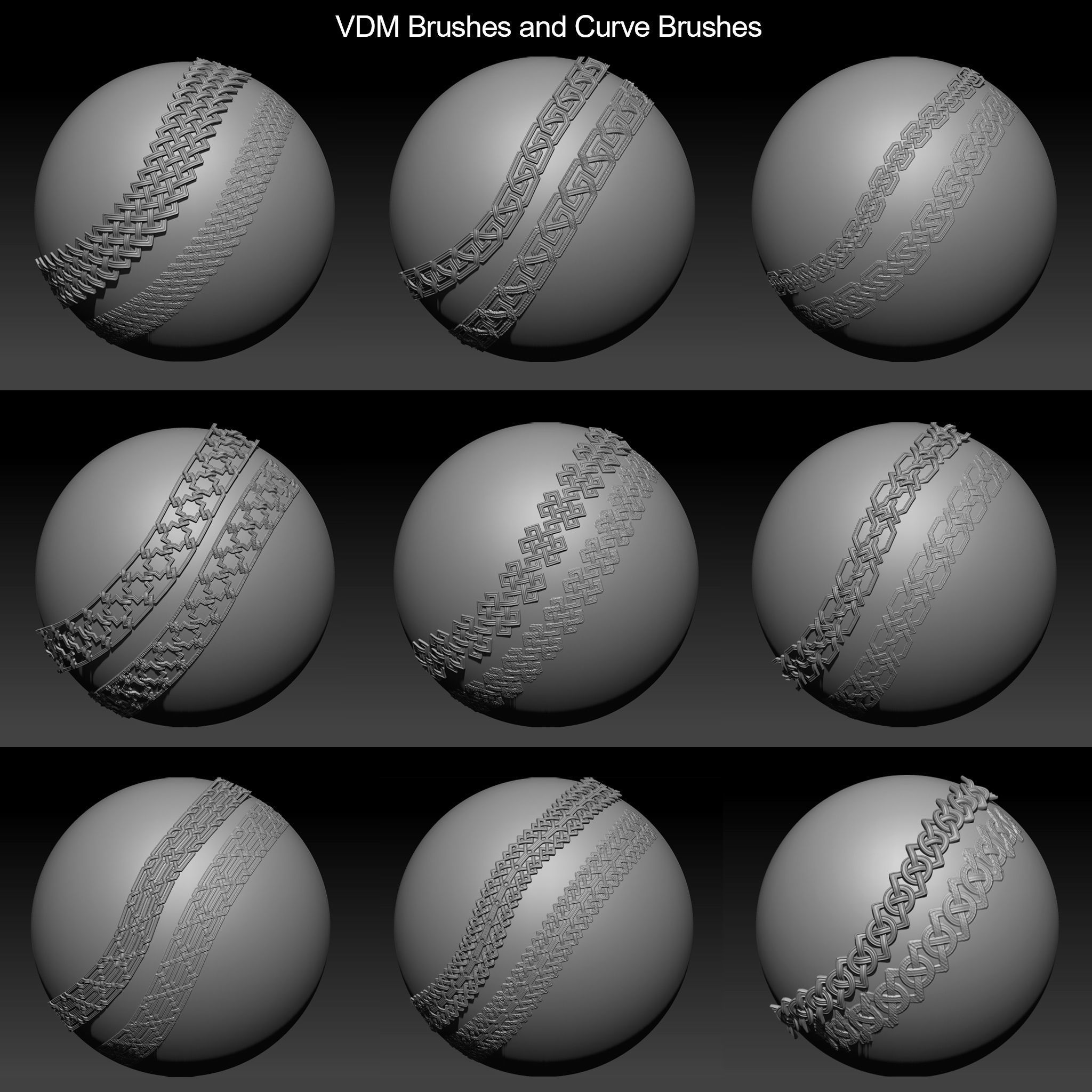 46 Celtic Trim Brushes and Alphas 3D model_1