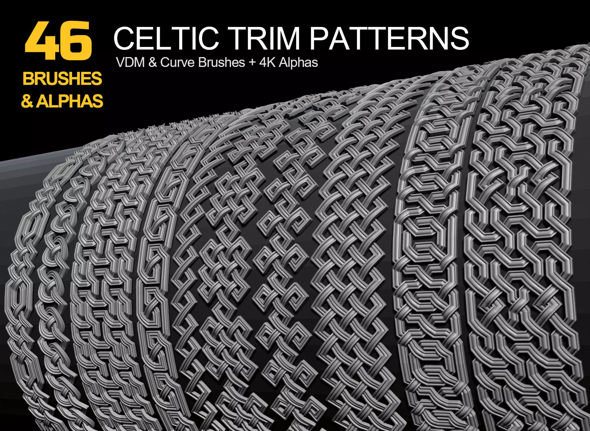 46 Celtic Trim Brushes and Alphas 3D model_0