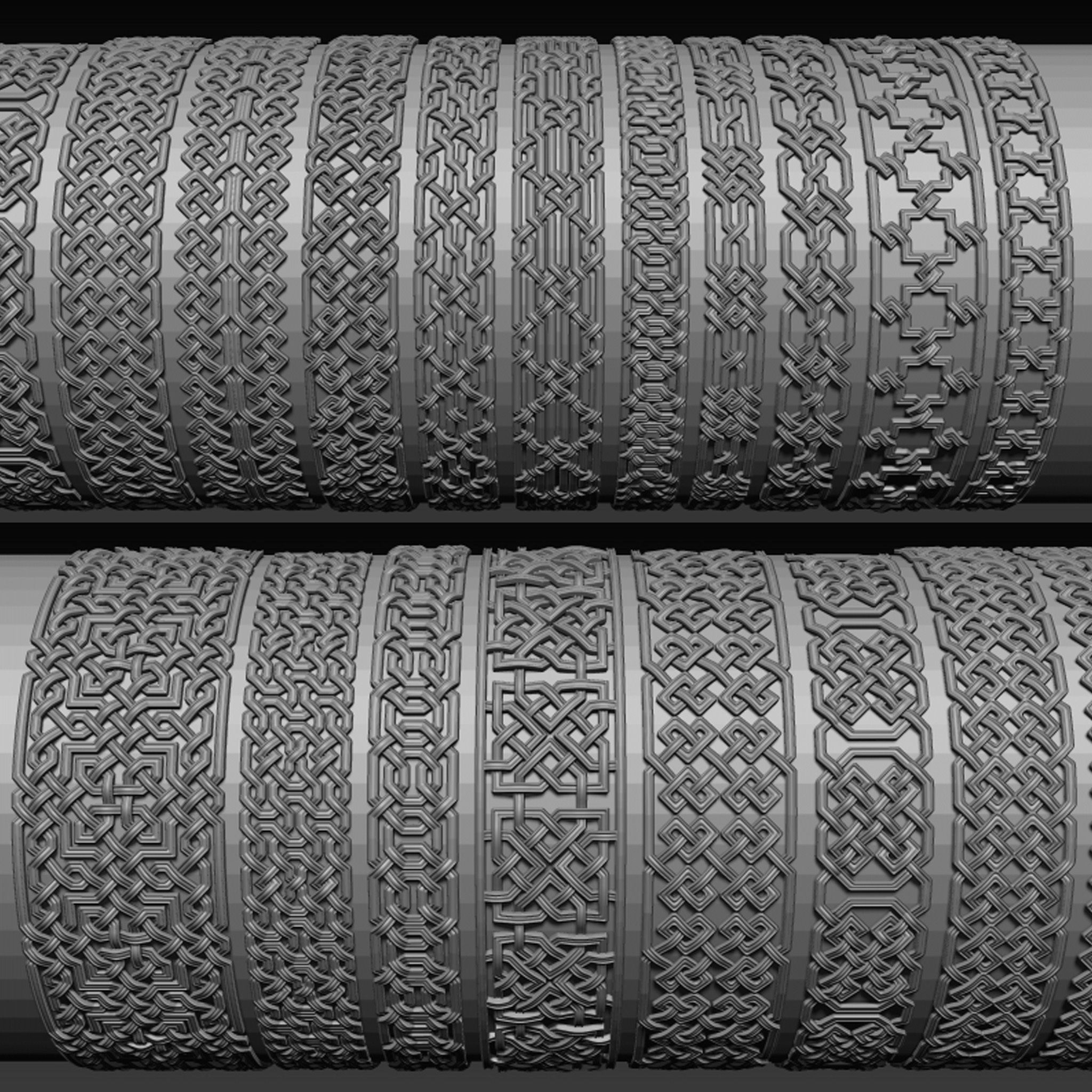 46 Celtic Trim Brushes and Alphas 3D model_4