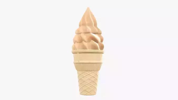 Ice cream in waffle cone 01