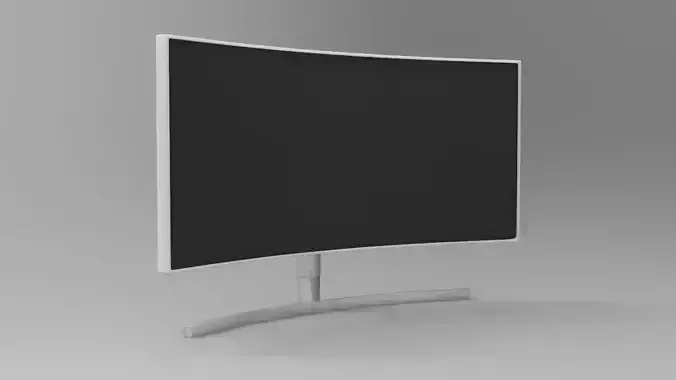 Monitor Low Poly curved tv Low-poly 3D model