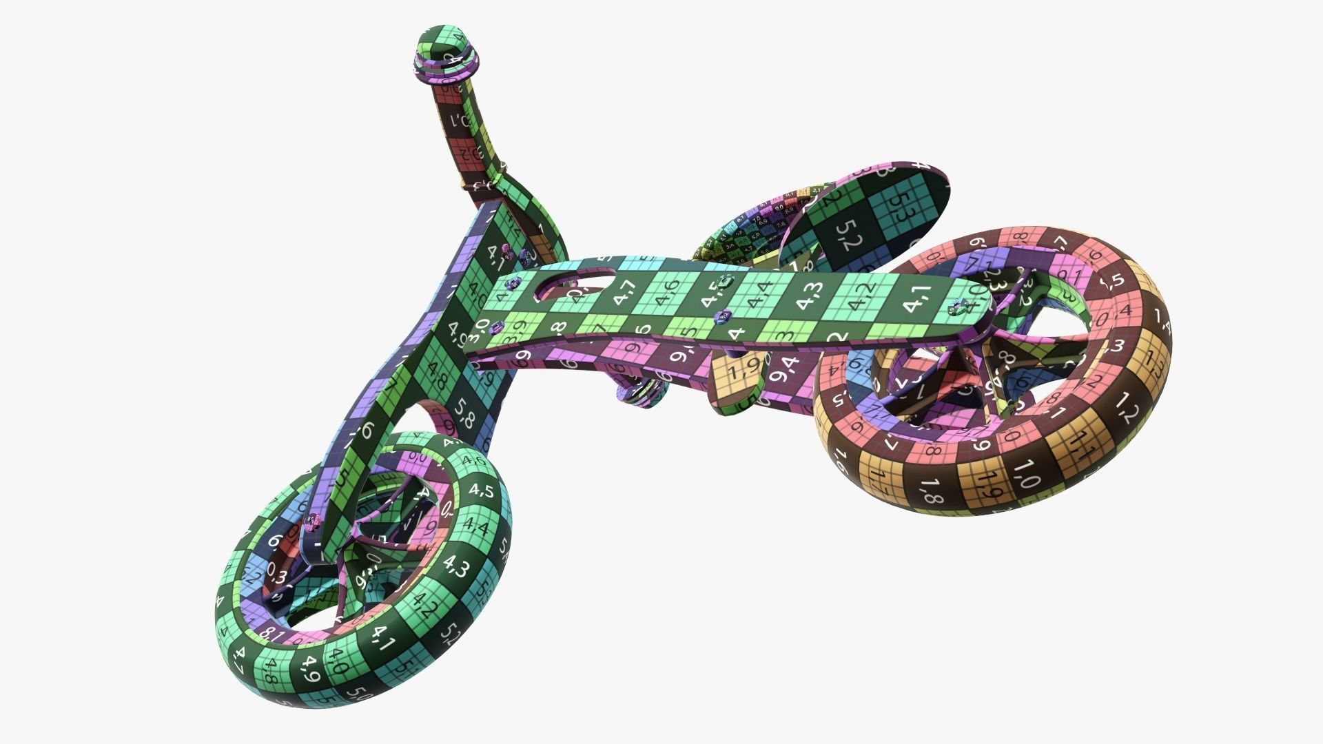 Balance bike for kids wooden  3D model_14