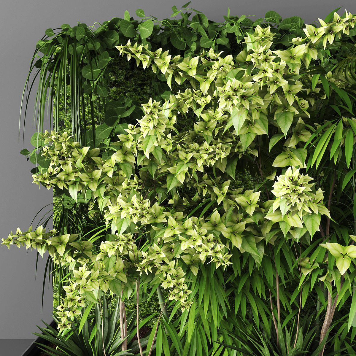Vertical garden 80 Low-poly 3D model_1