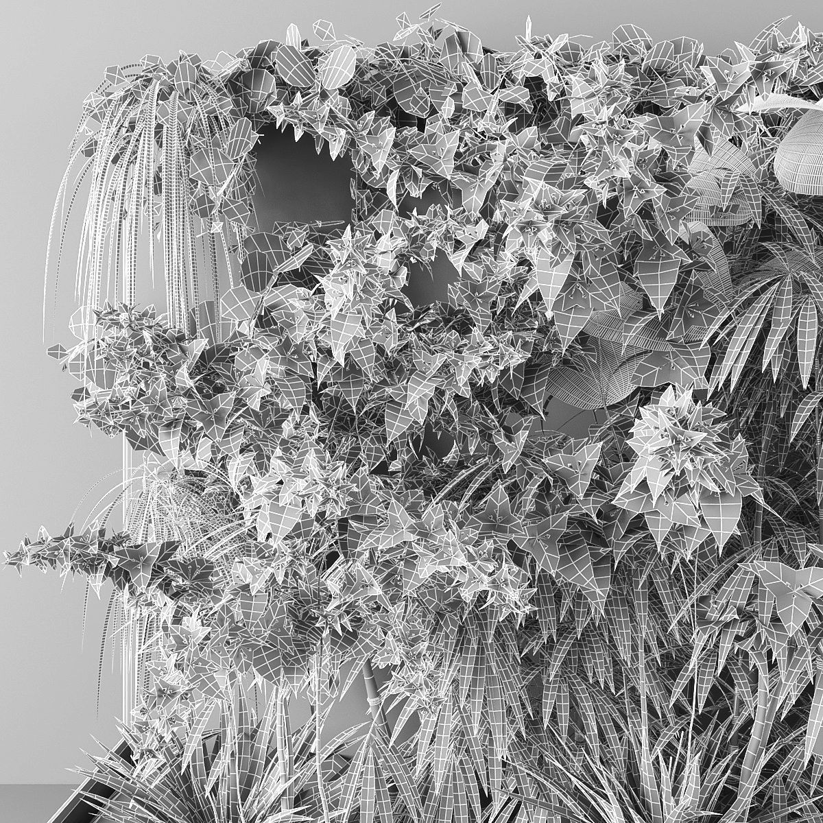 Vertical garden 80 Low-poly 3D model_2