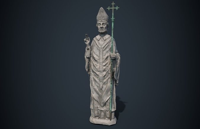 Saint Statue Low-poly 3D model