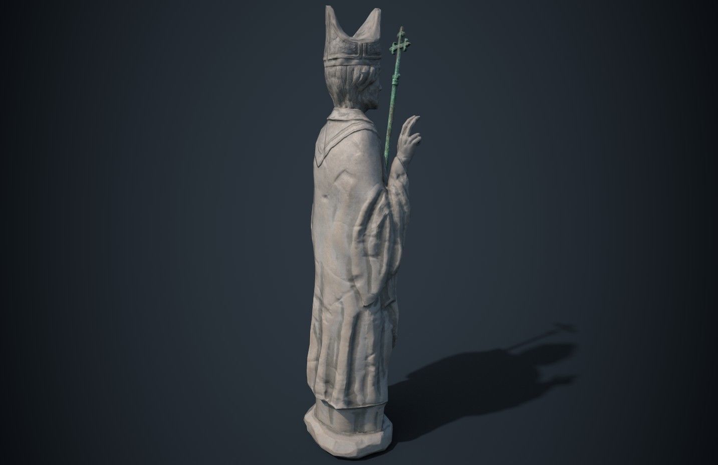 Saint Statue Low-poly 3D model_4
