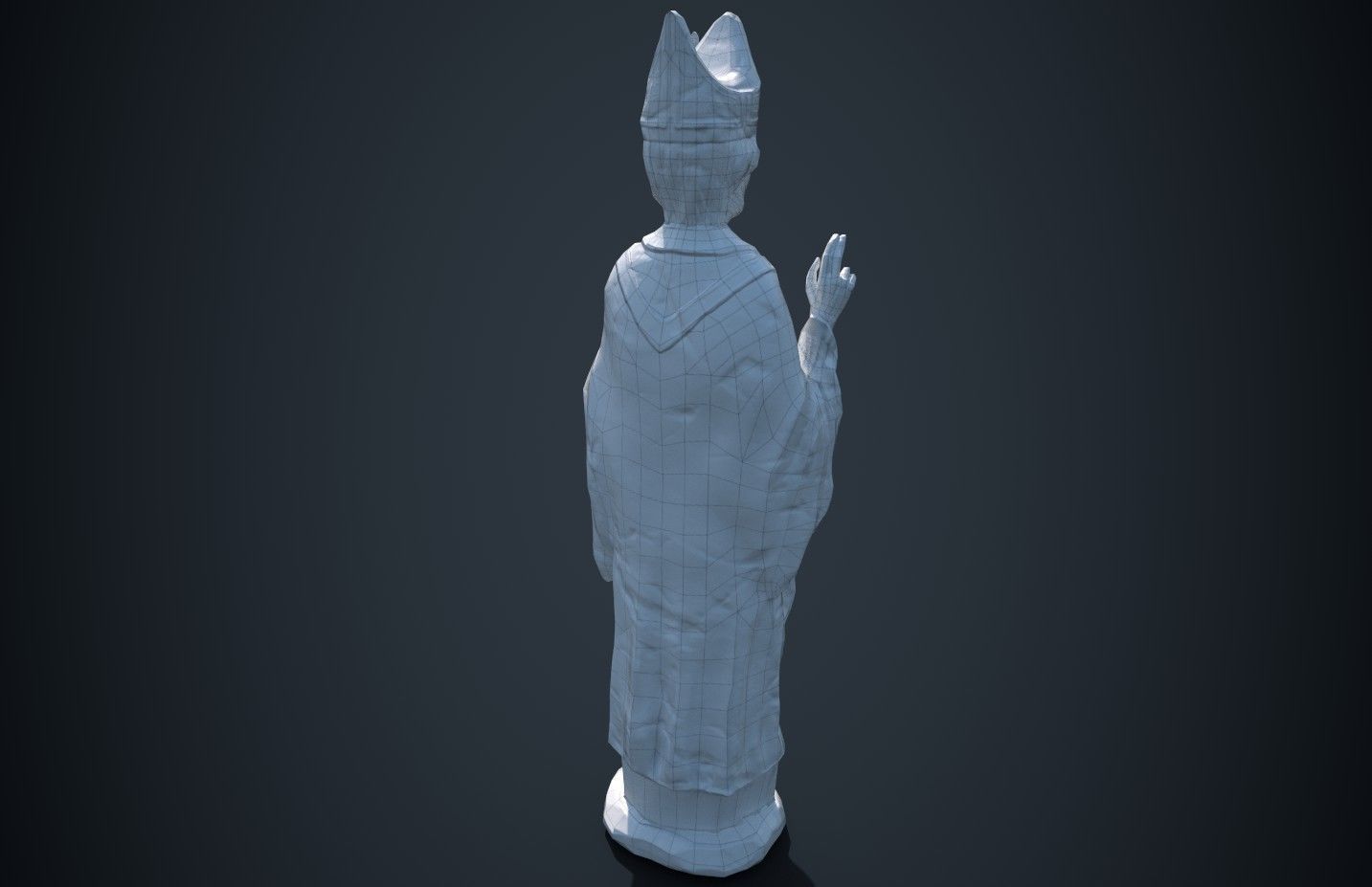 Saint Statue Low-poly 3D model_6