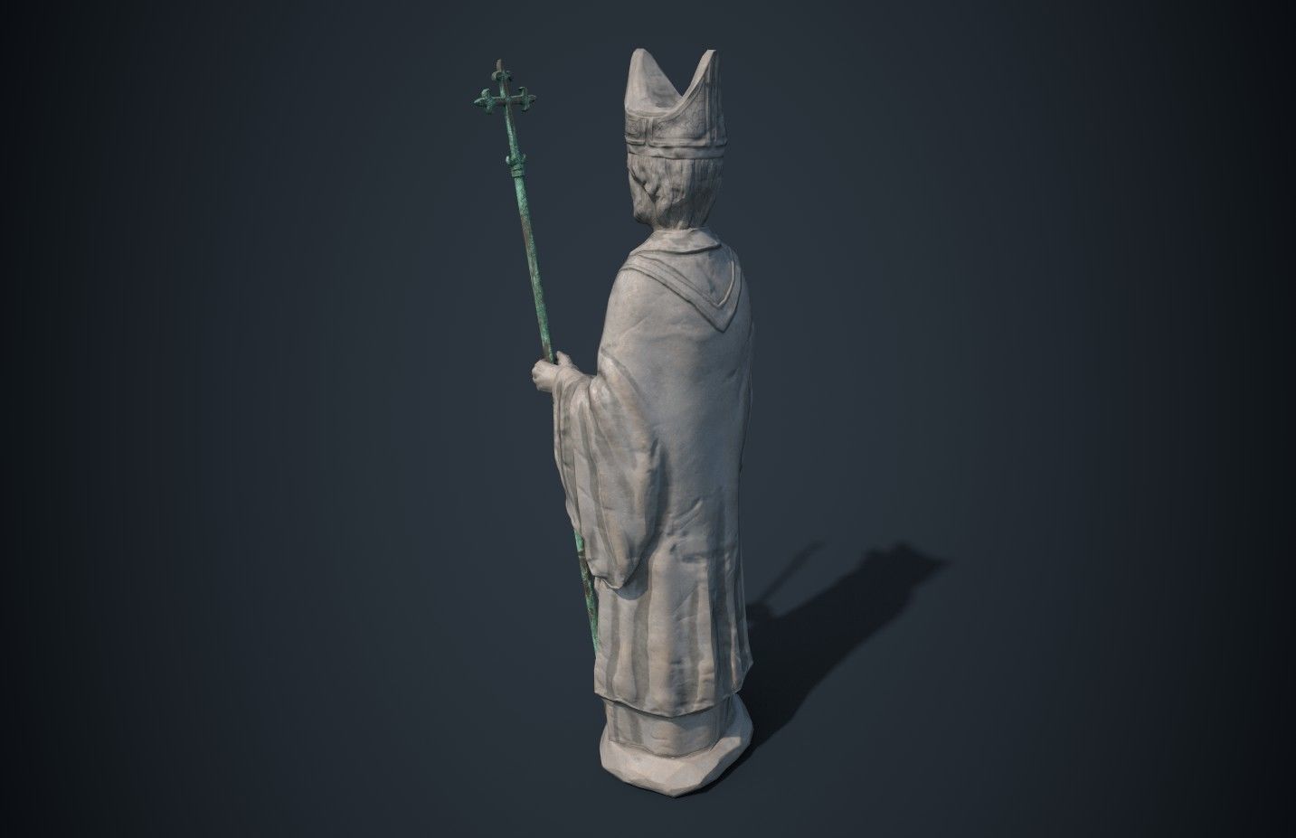 Saint Statue Low-poly 3D model_3