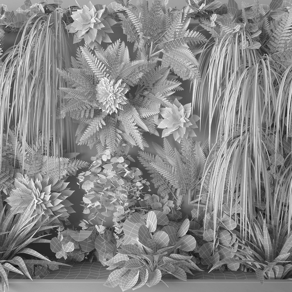 Vertical garden 90 Low-poly 3D model_2