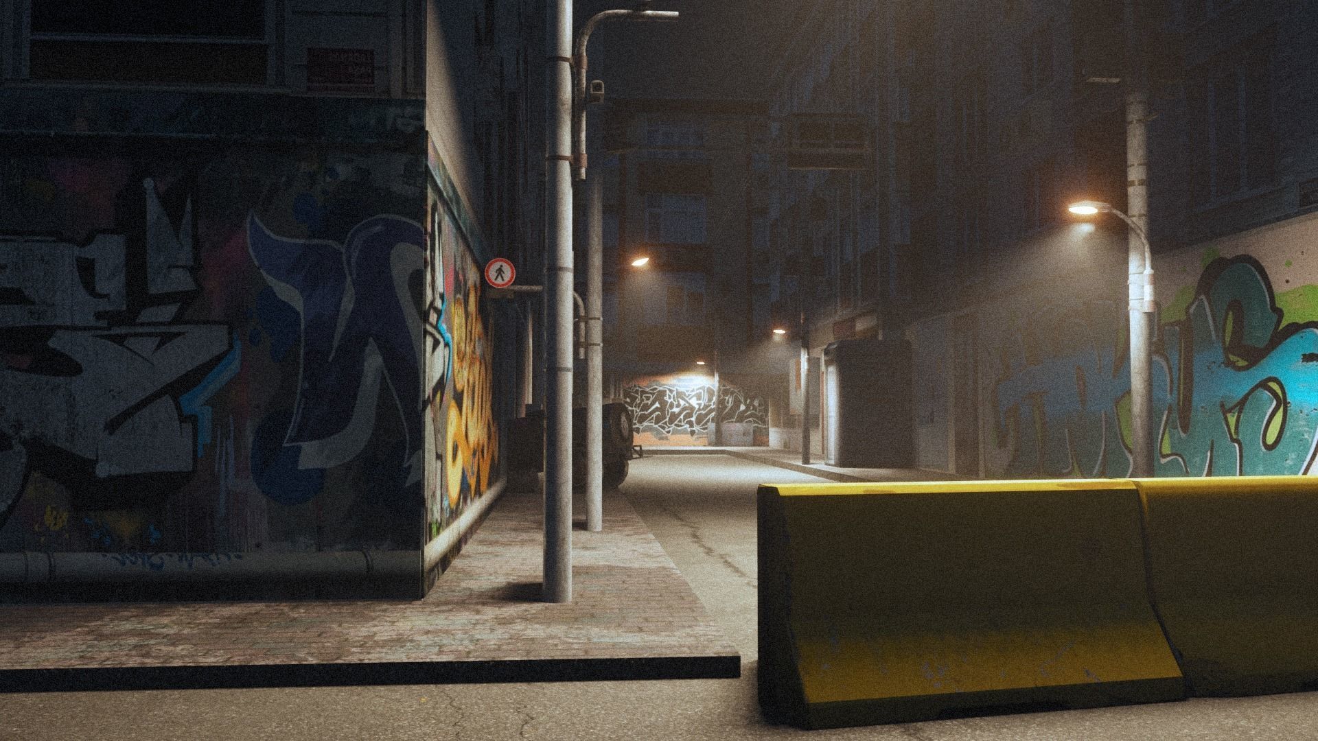 Post Apocalyptic Street Low-poly 3D model_3