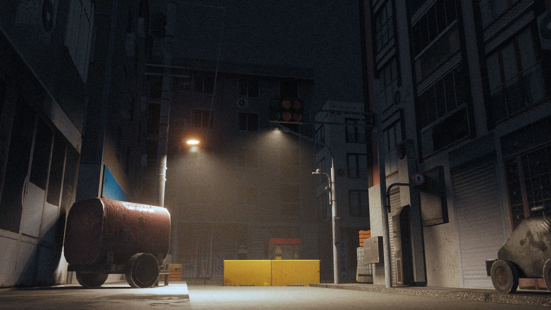 Post Apocalyptic Street Low-poly 3D model_9