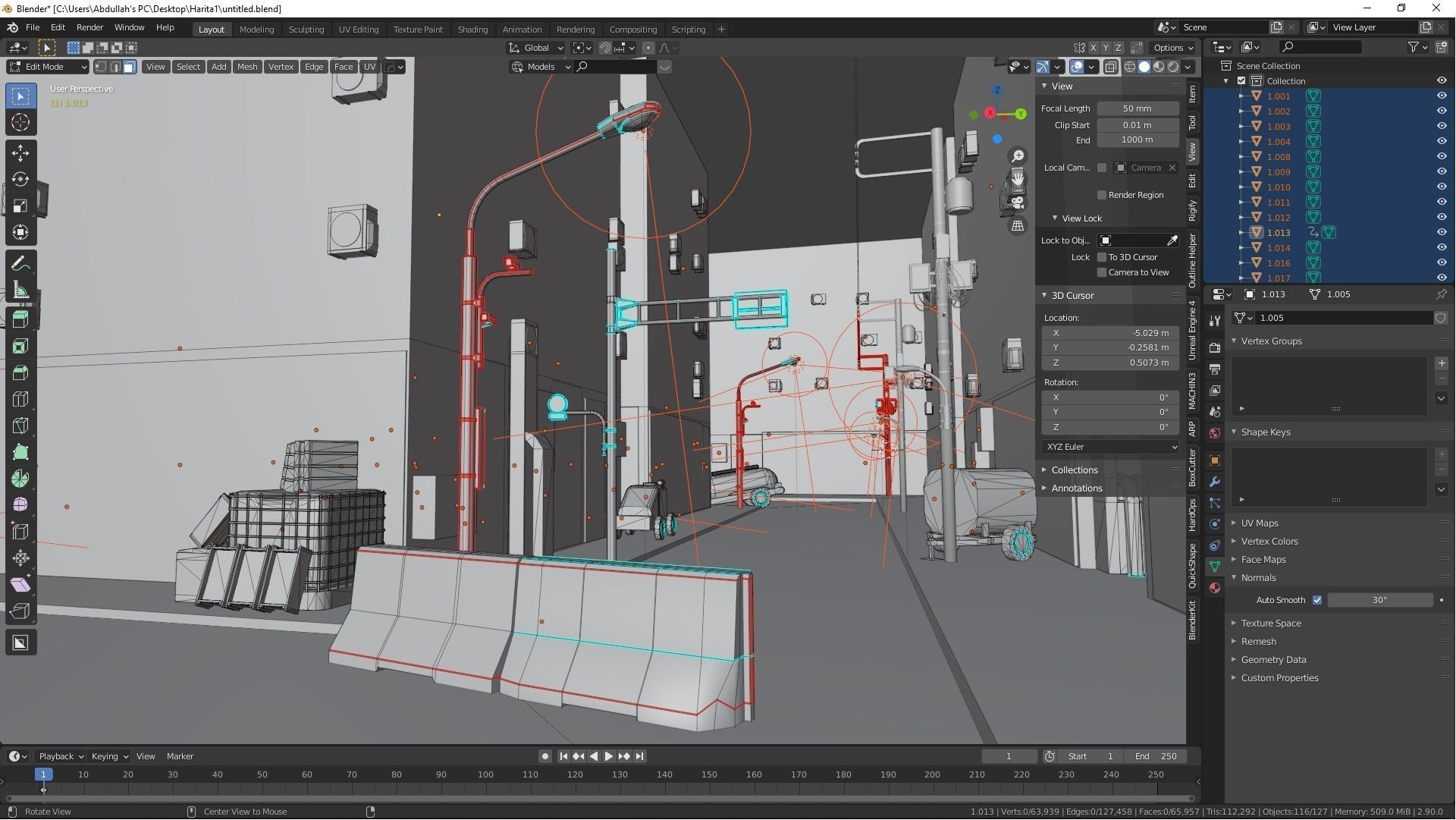Post Apocalyptic Street Low-poly 3D model_14