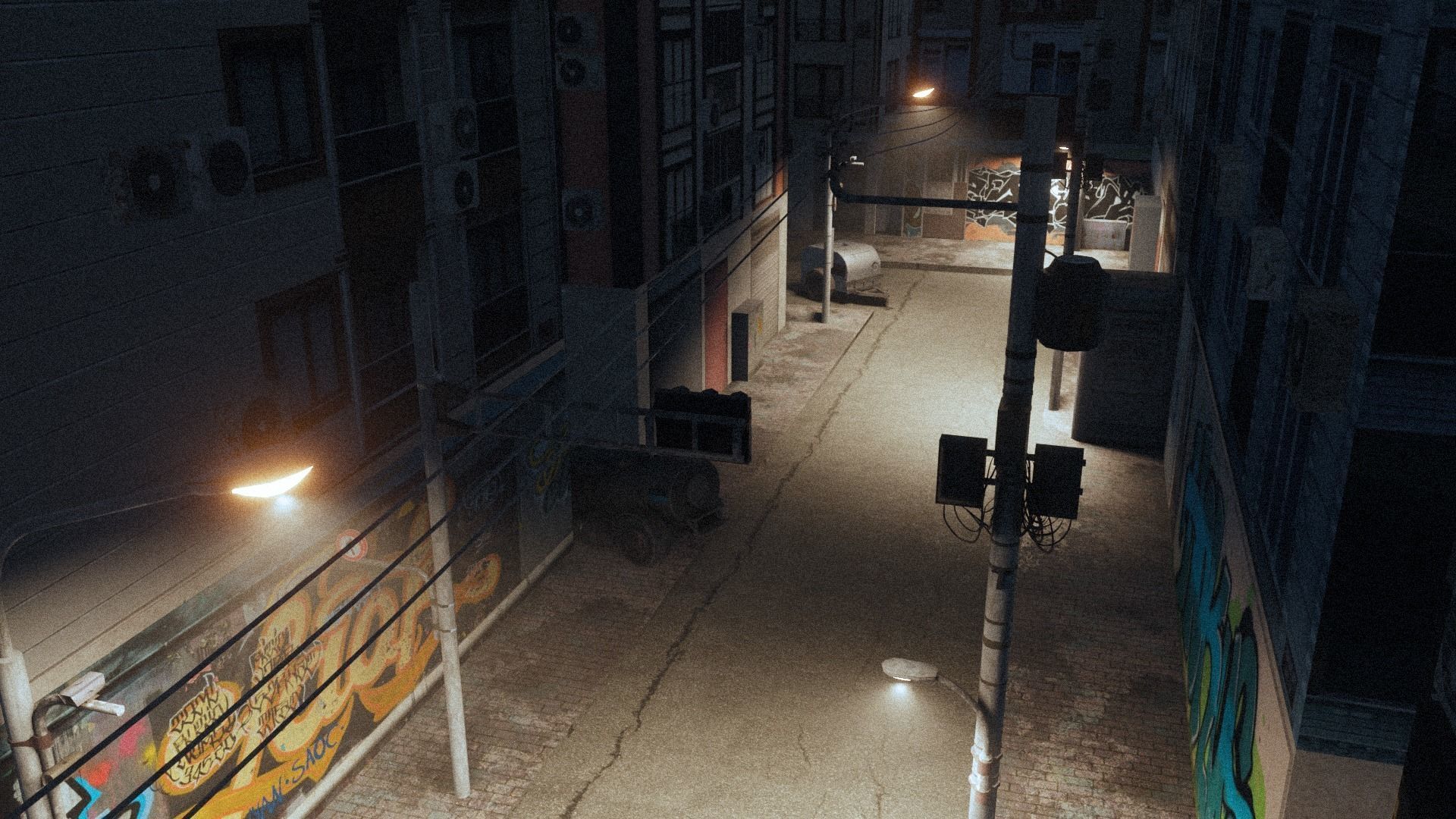 Post Apocalyptic Street Low-poly 3D model_6