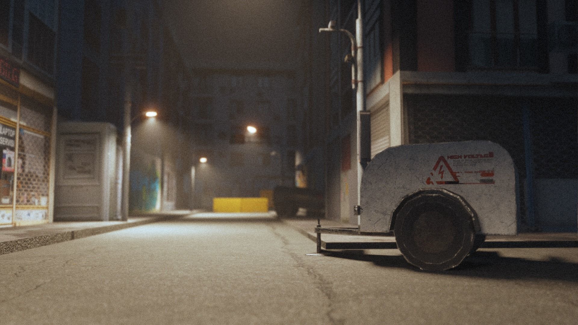Post Apocalyptic Street Low-poly 3D model_8