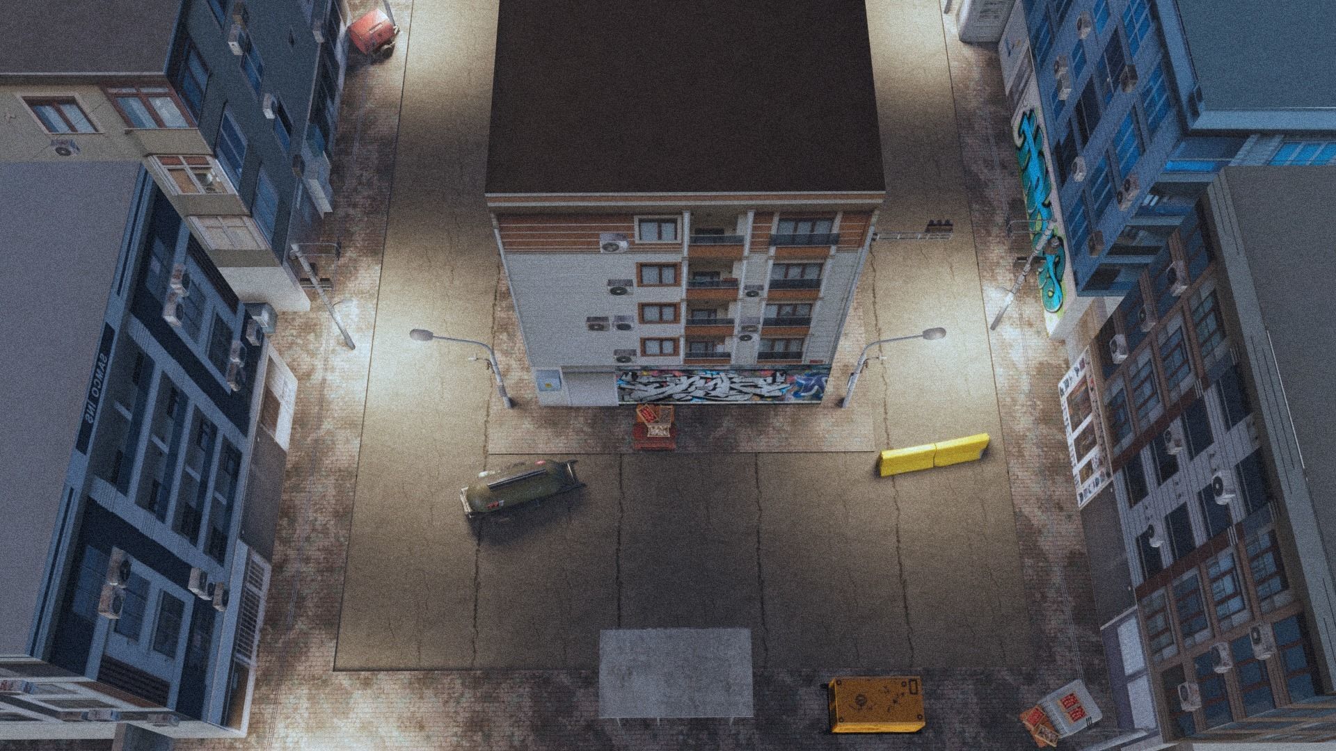 Post Apocalyptic Street Low-poly 3D model_12