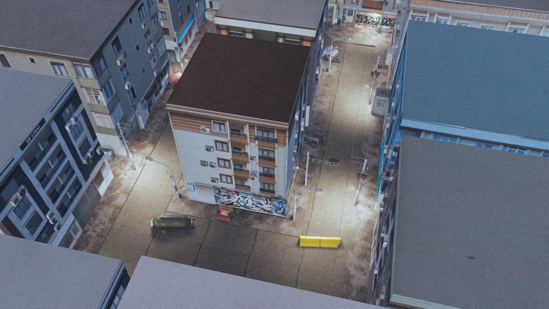 Post Apocalyptic Street Low-poly 3D model_10