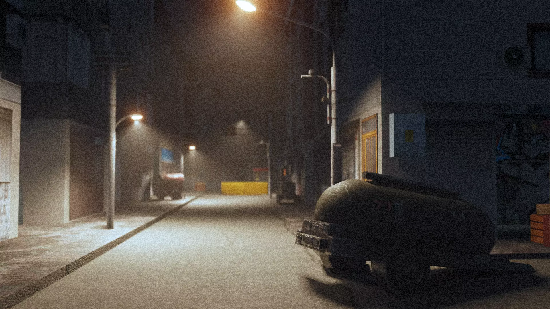 Post Apocalyptic Street Low-poly 3D model_0