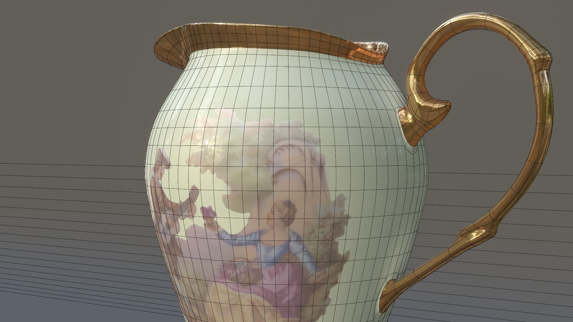 Jug Milk Porcelain Retro 3D Model 3D model_6