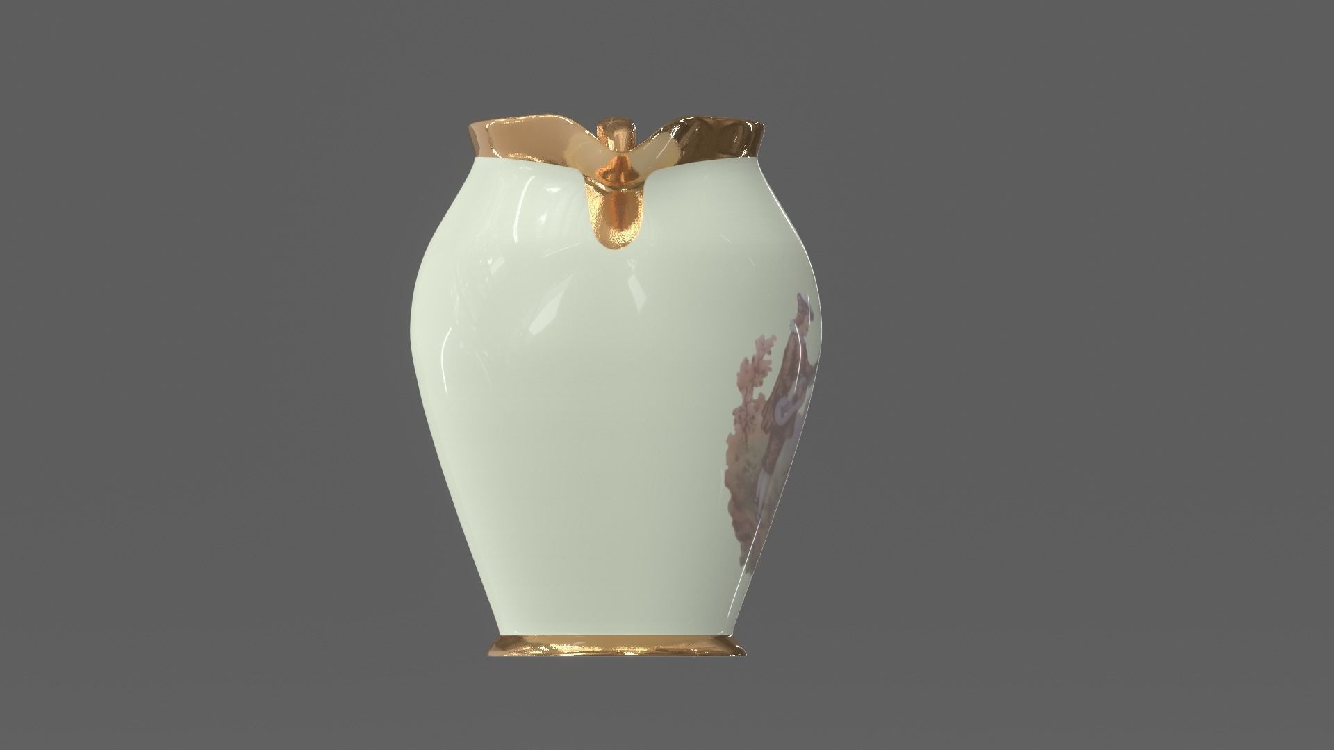 Jug Milk Porcelain Retro 3D Model 3D model_7